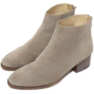 rag & bone Wesley Warm Gray Suede Block Heel Ankle Bootie Boots Size 38 US 8